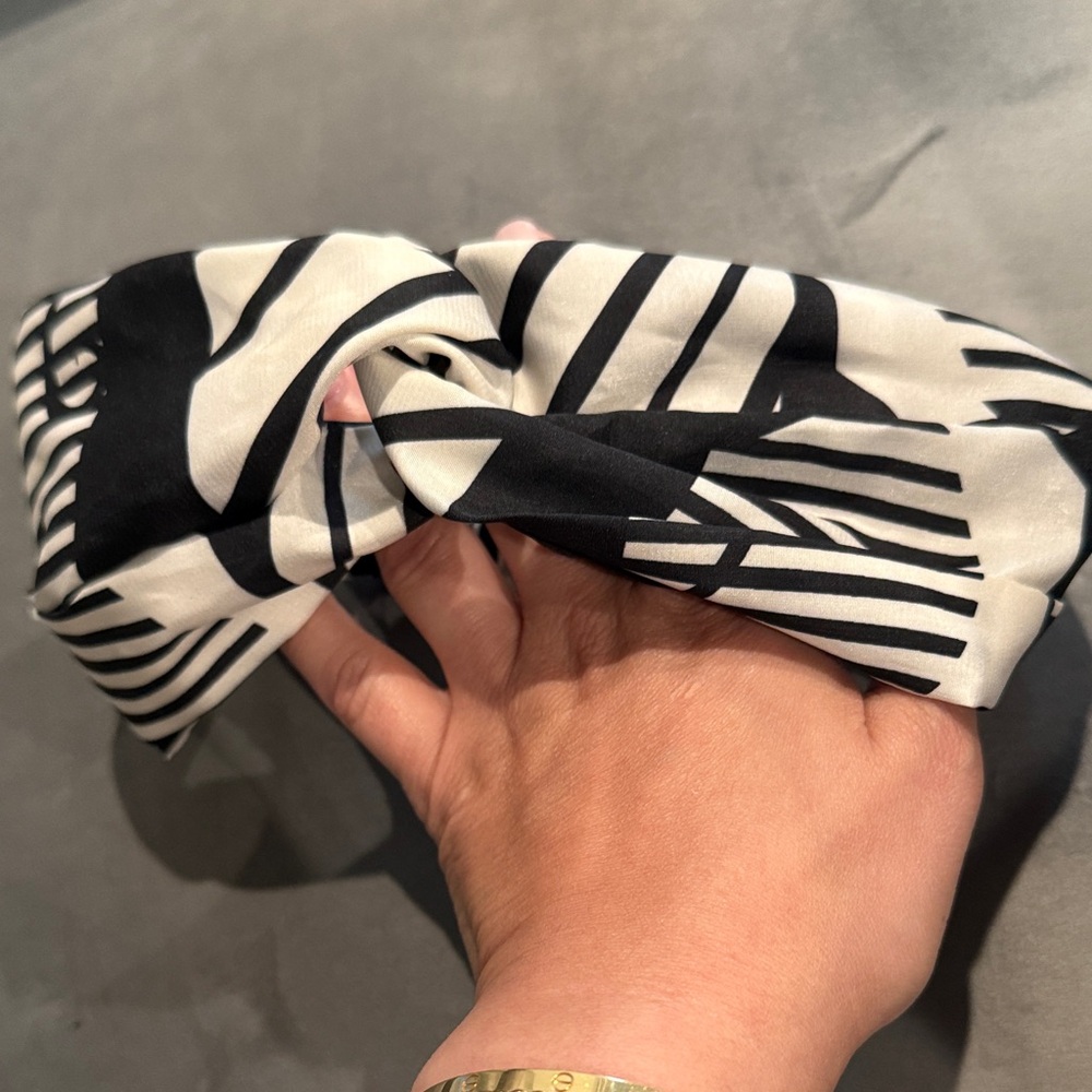 Black and White Striped Headband